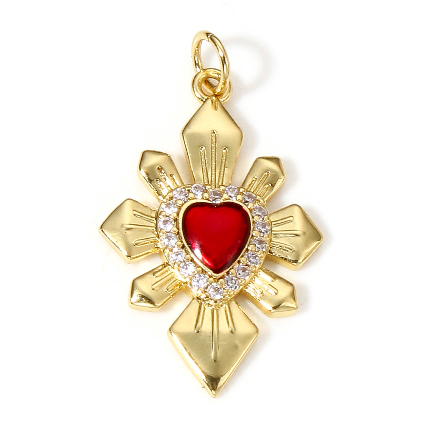 Diamond ornament with red heart