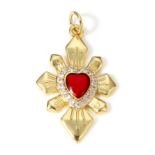 Diamond ornament with red heart