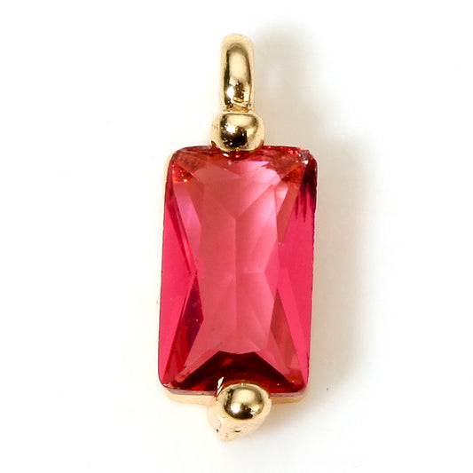 Kleiner Eckiger Zirkonia Stein Rot