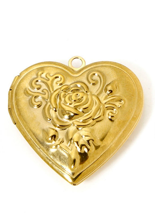 Amulett Herz mit Rose