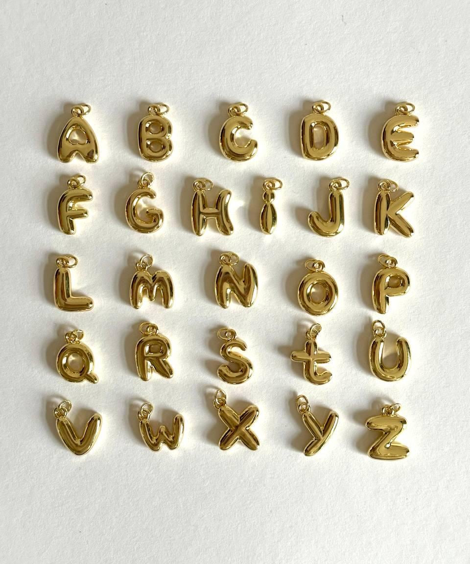 build your own custom letter necklace, pick your charm, 18k gold plated charm necklaces for women, girls must have, lipstick perfume heart