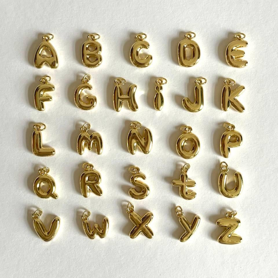 build your own custom letter necklace, pick your charm, 18k gold plated charm necklaces for women, girls must have, lipstick perfume heart