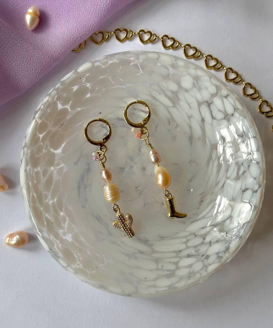 Cowgirl Ohrringe mit Süßwasserperlen