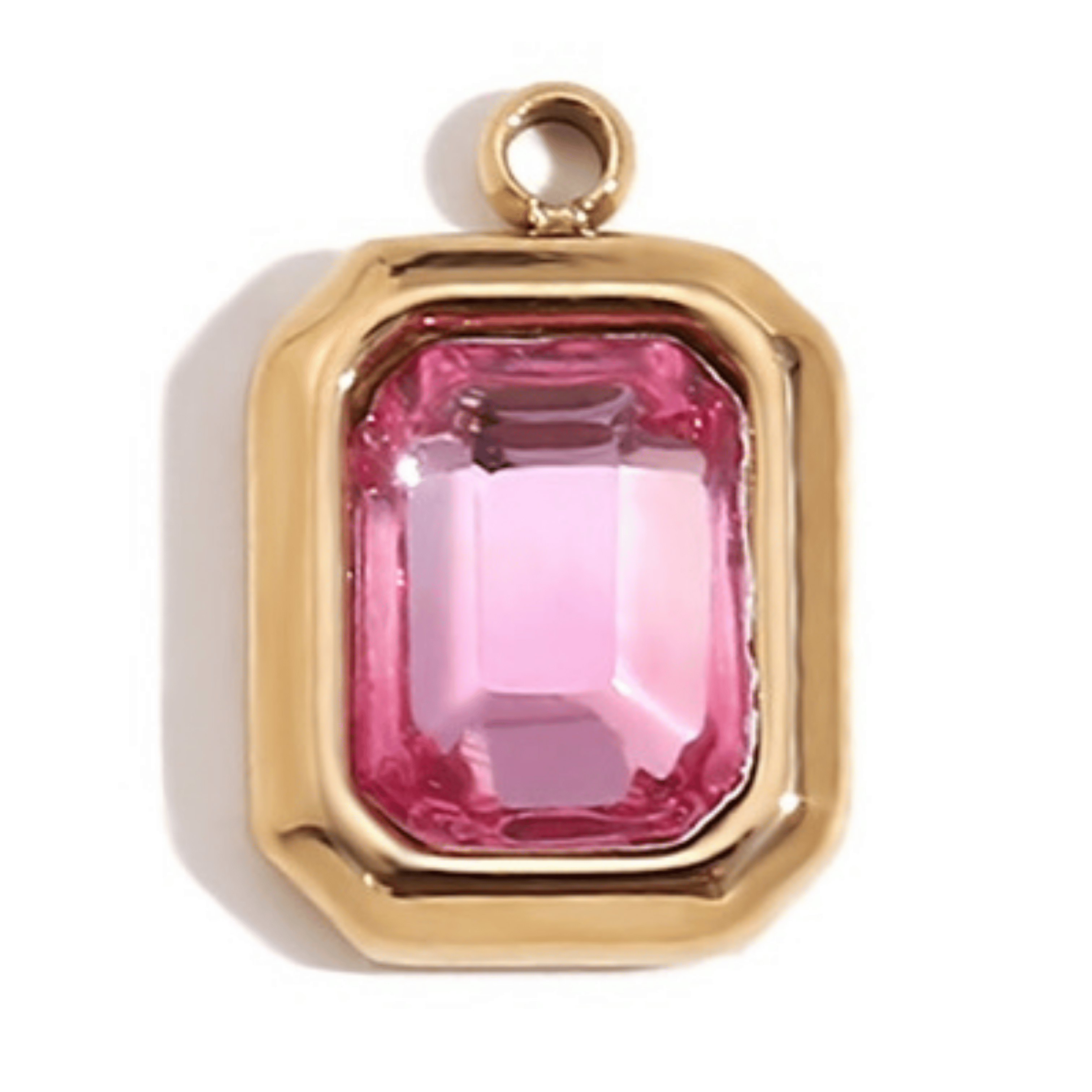 Eckiger Rosa Zirkonia Stein