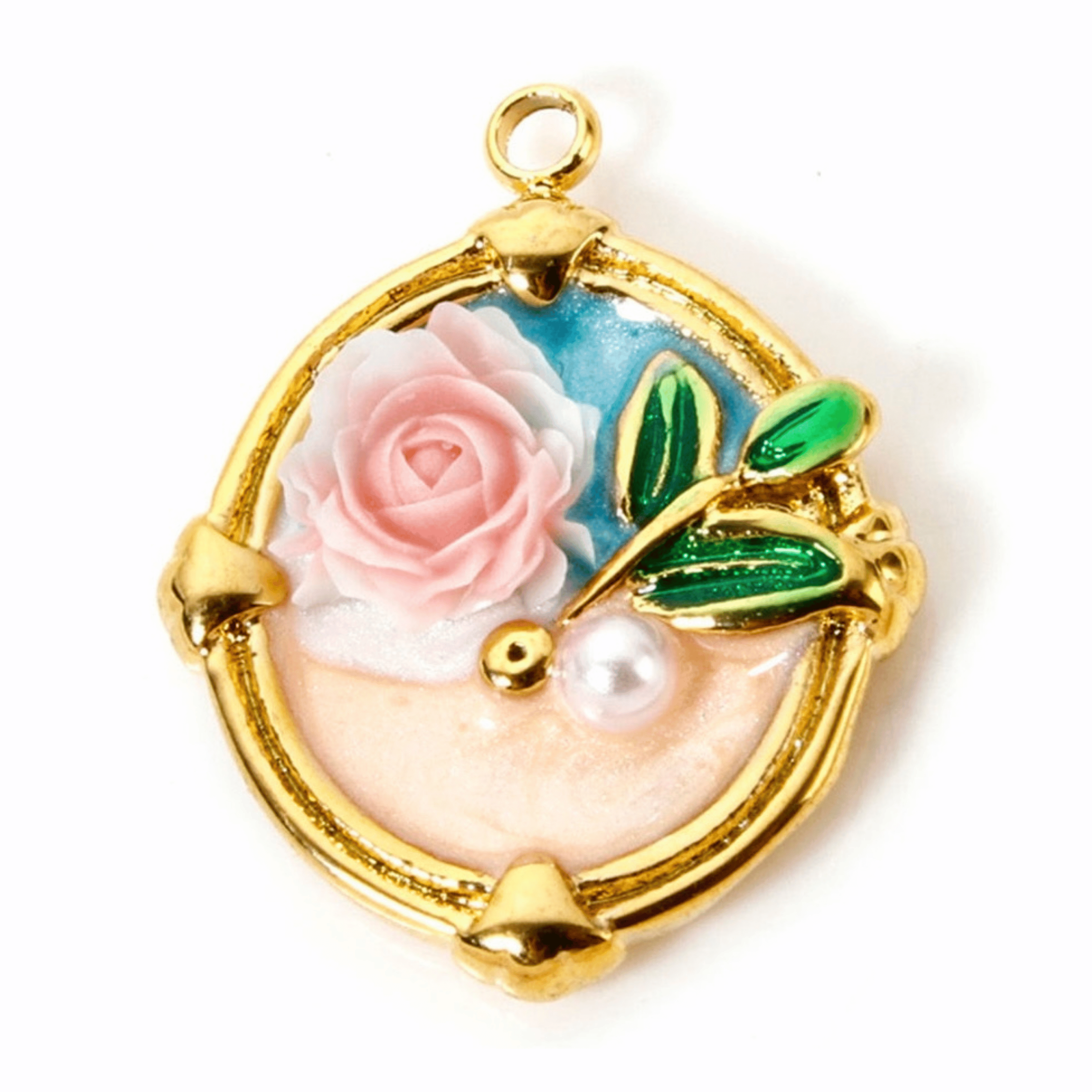 Gemälde Rose mit Perle