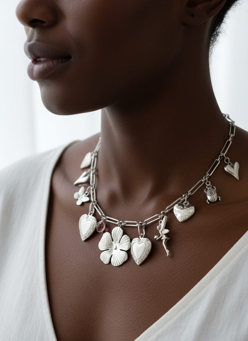 Gestalte deine eigene Silber Charm Halskette 11