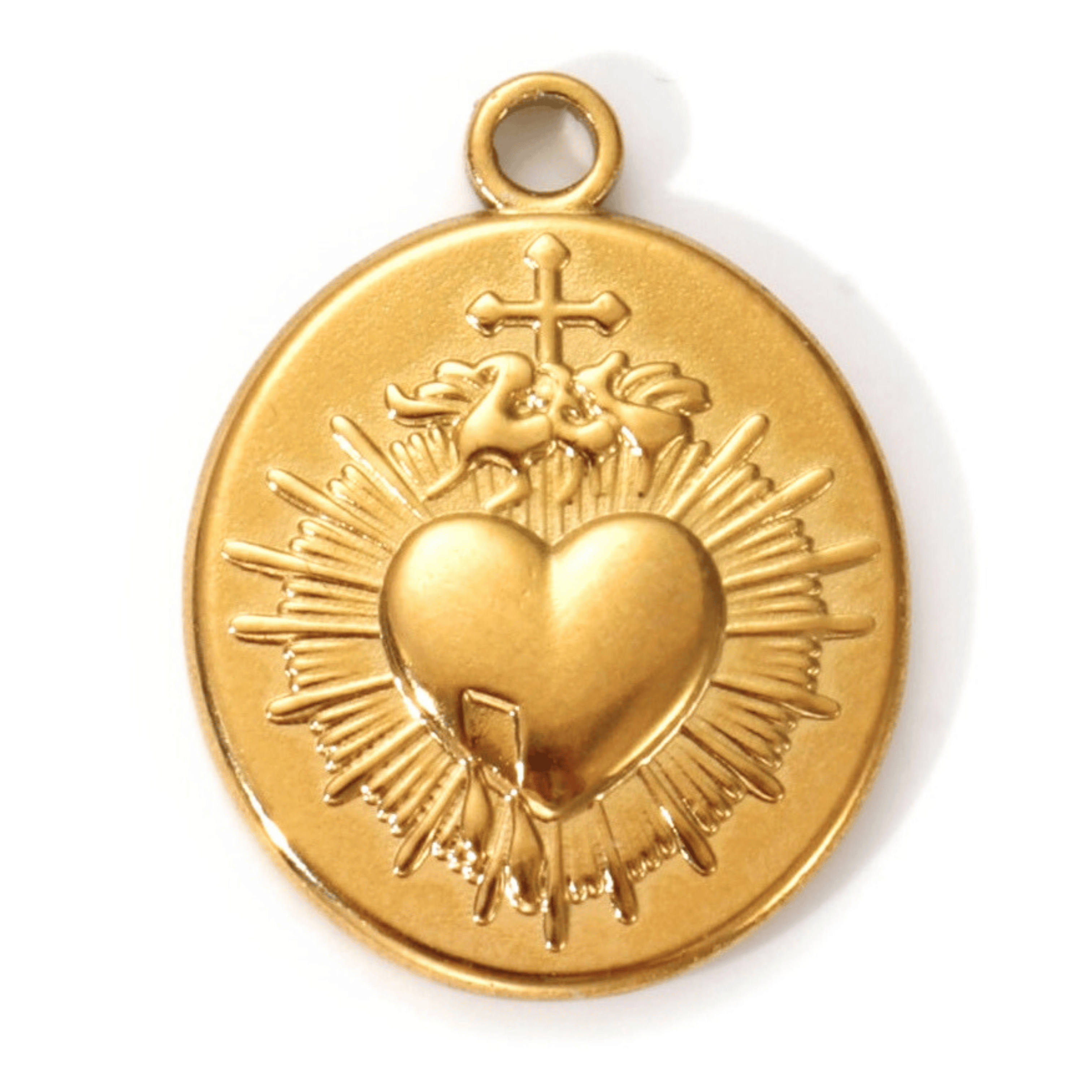 Herzmünze mit Kreuz