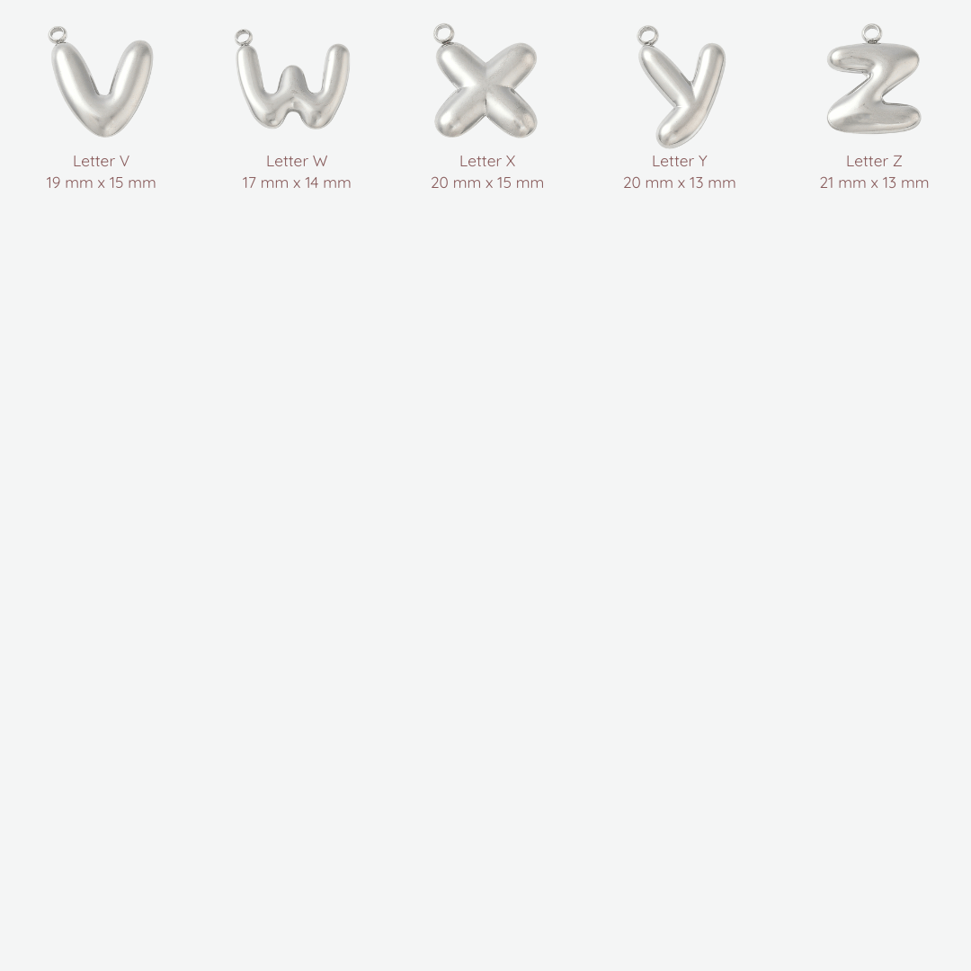 Letter Silver Charms