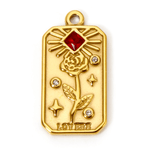 Rosen Ornament mit rotem Stein