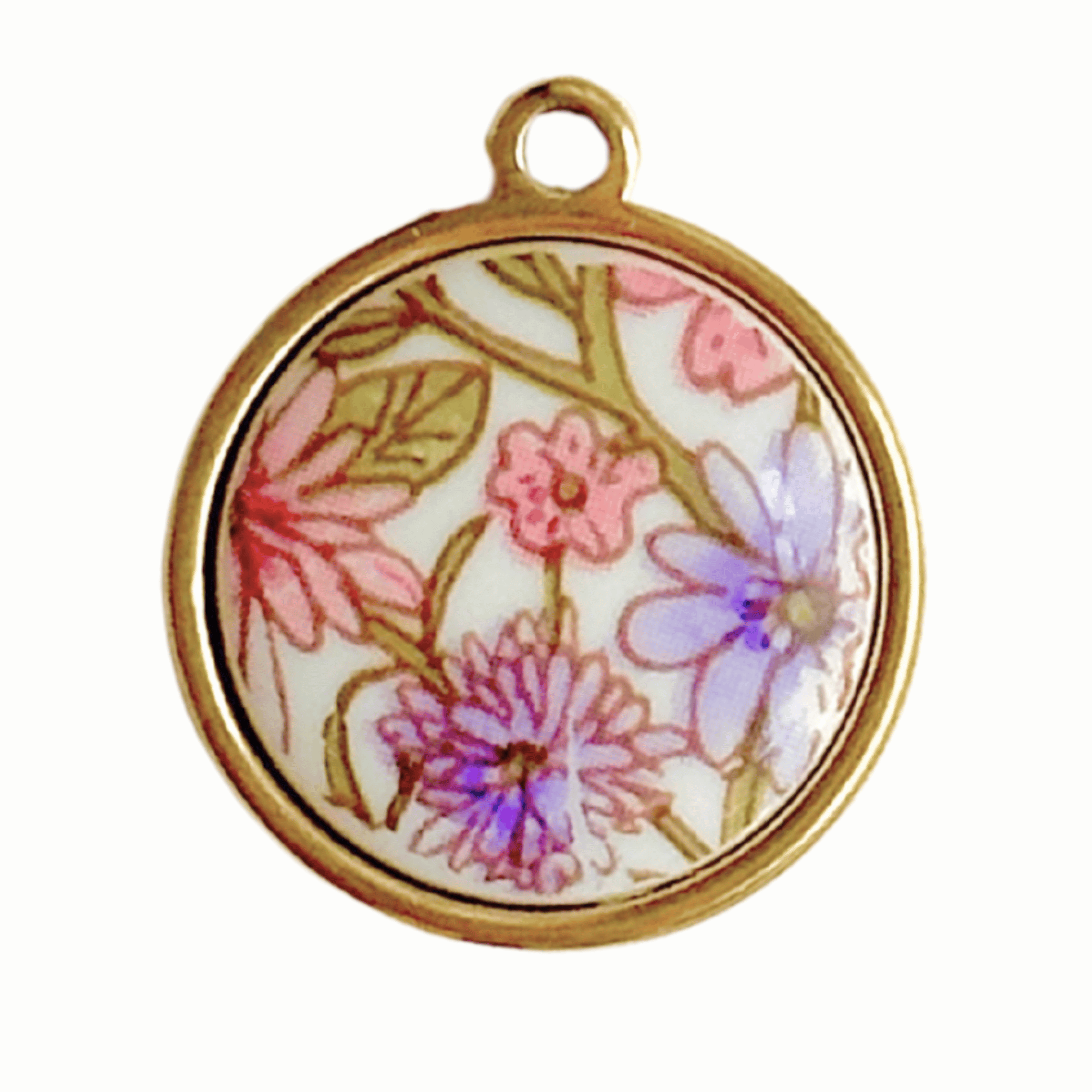 Vintage Blumen Rosa Rund