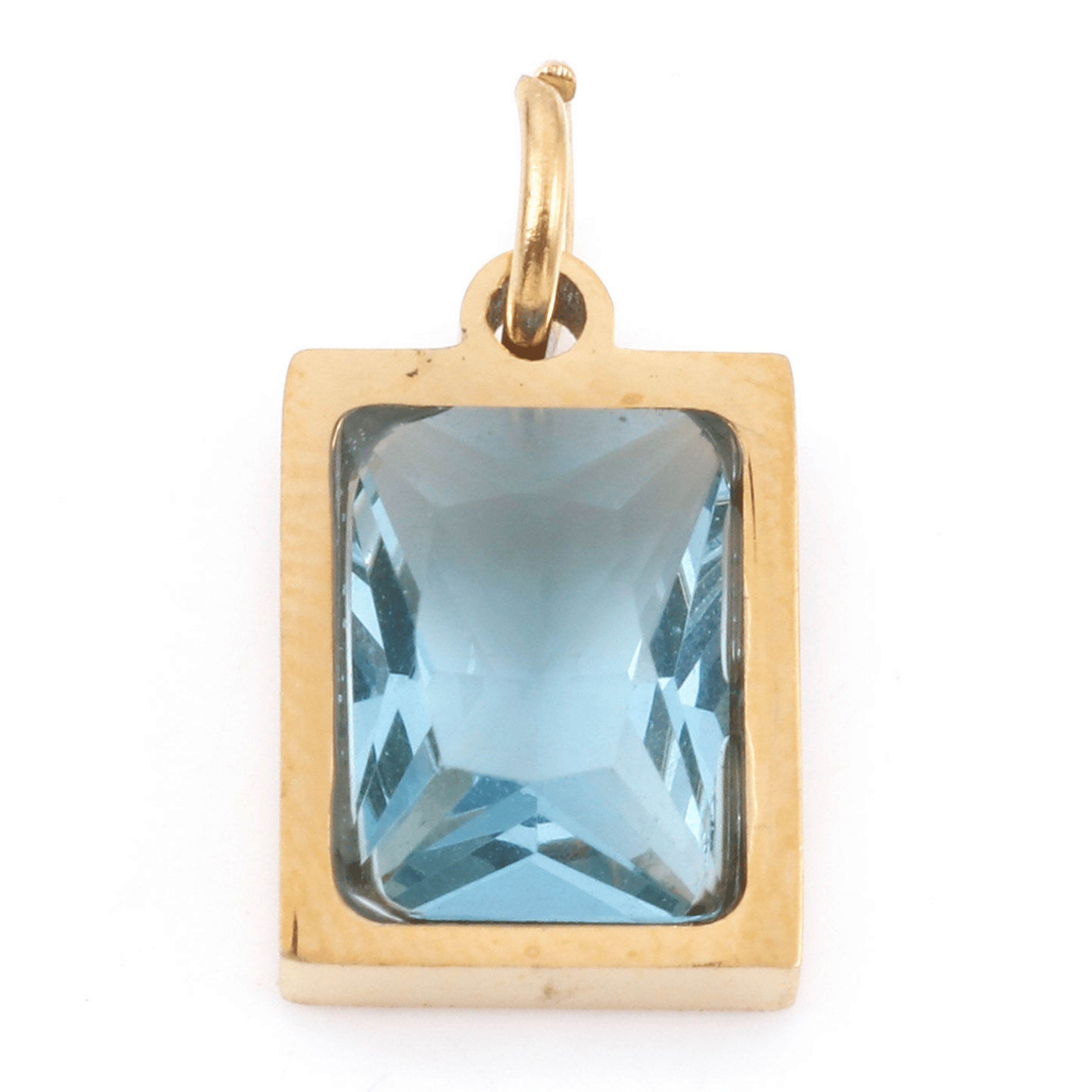 Eckiger Zirkonia Stein Blau - Loony You