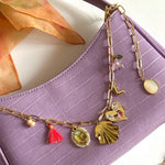 personalized 18 carat gold-plated bag chain - handmade with unique charms, hypoallergenic!